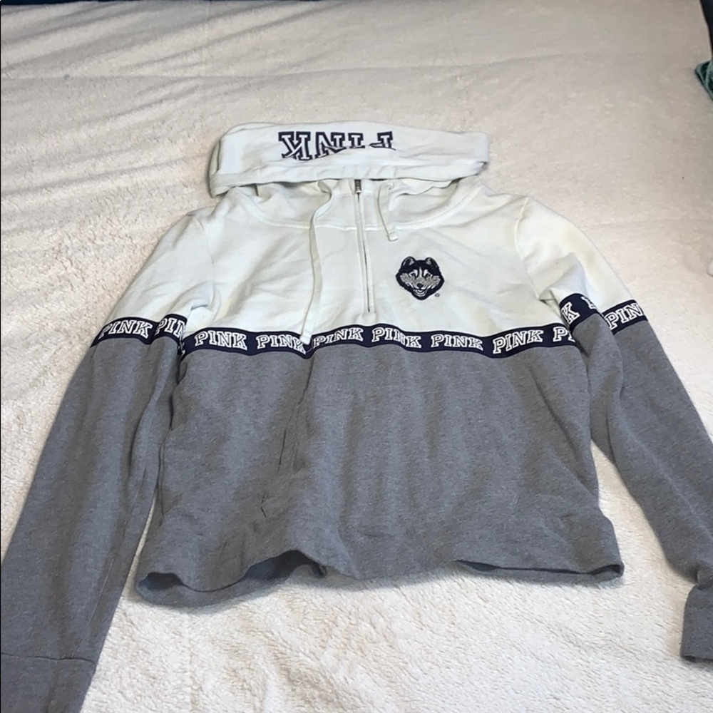 PINK UConn logo sweater
